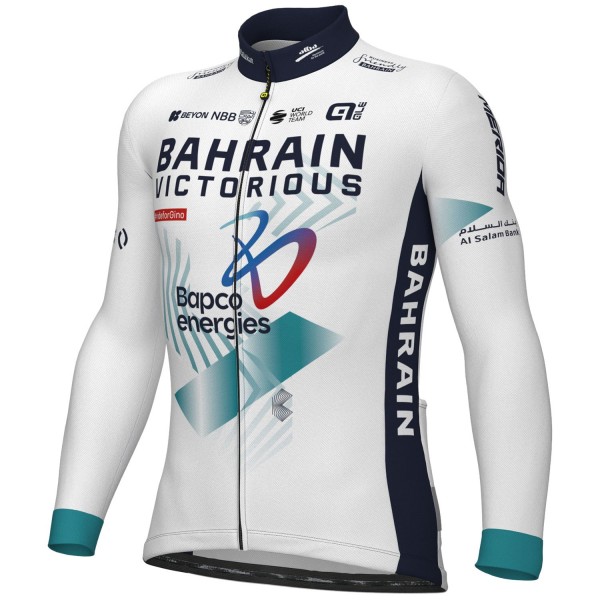 Heren Fietskleding Ale Bahrain Victorious 2024 shirt met lange mouwen