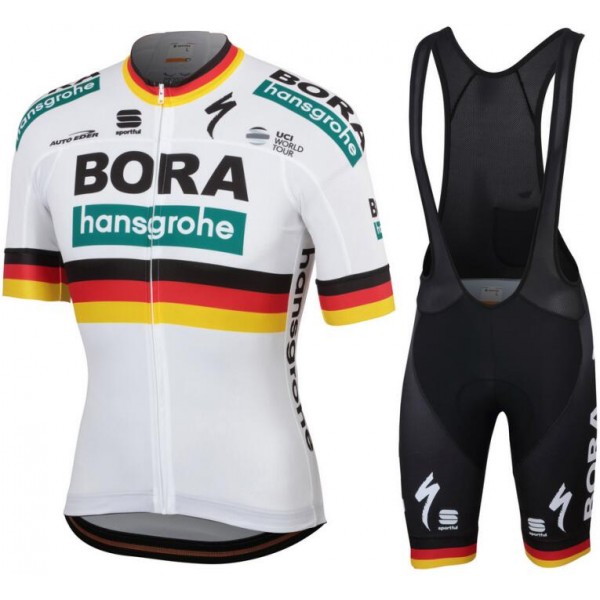 Bora Hansgrohe 2019 German Champion Fietskleding Set Wielershirt Korte Mouw+Korte Fietsbroeken Bib