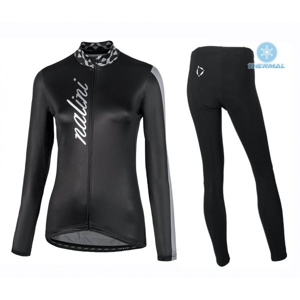 2020 Nalini MCL Zwart Thermal Fietskleding Set Wielershirts Lange Mouw+Lange Wielrenbroek Bib 738DWGK