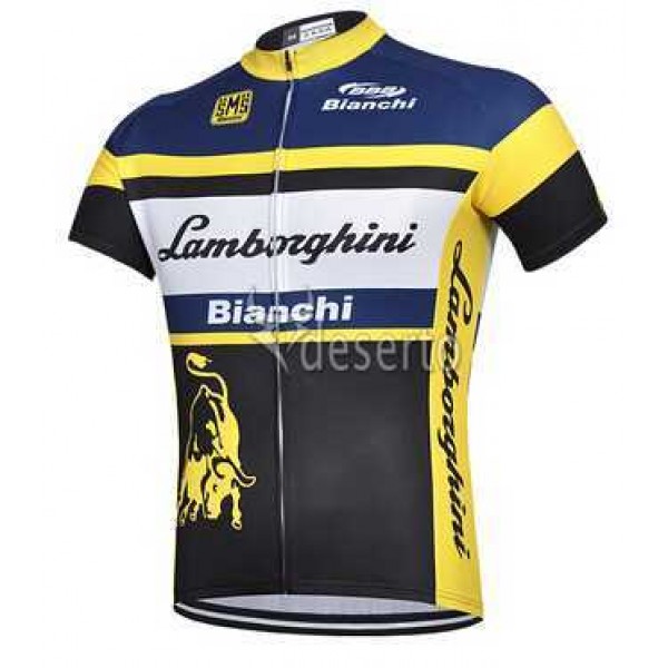 2015 Lamborghini Bianchi Wielershirt Met Korte Mouwen