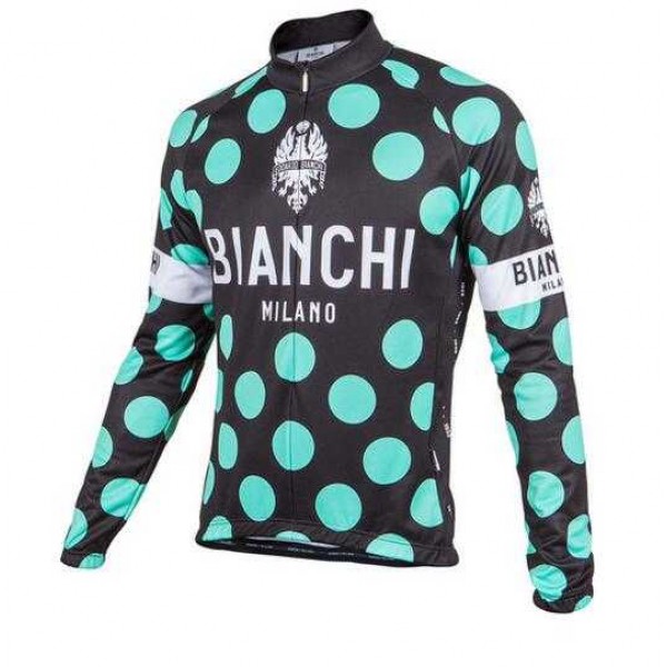 2016 BIANCHI-MILANO POLKA DOT Wielershirt Lange Mouwen