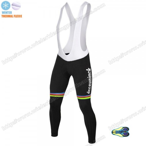 Winter Thermal Fleece Deceuninck Quick Step 2020 UCI World Champion Lange Fietsbroeken Bib ZLIID
