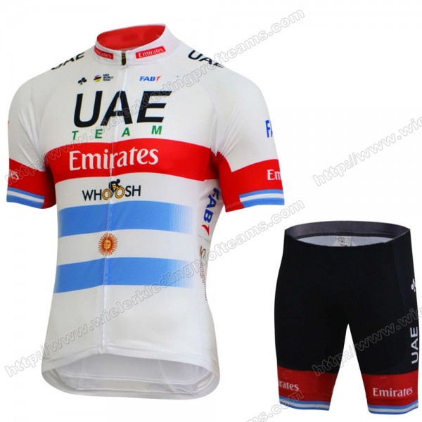 UAE EMIRATES Argentine Champion Fietskleding Set Fietsshirt Met Korte Mouwen+Korte Koersbroek Bib 2020 DKSZK