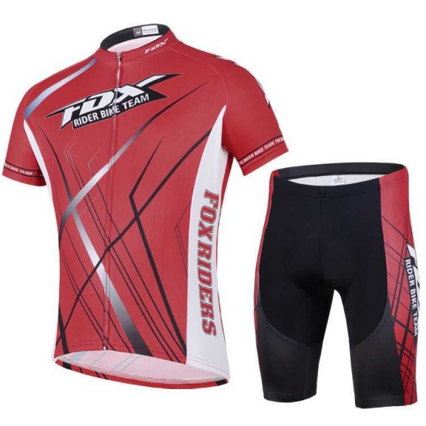 2014 Fox Bike Teams Wielerkleding Set Set Wielershirts Korte Mouw+Fietsbroek Rood