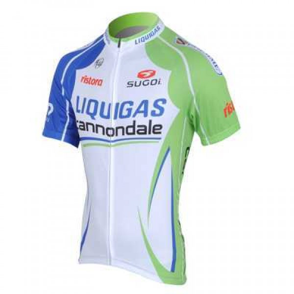 2013 Liquigas Cannondale Pro Team Outlet Wielershirt Met Korte Mouwen Groen Wit