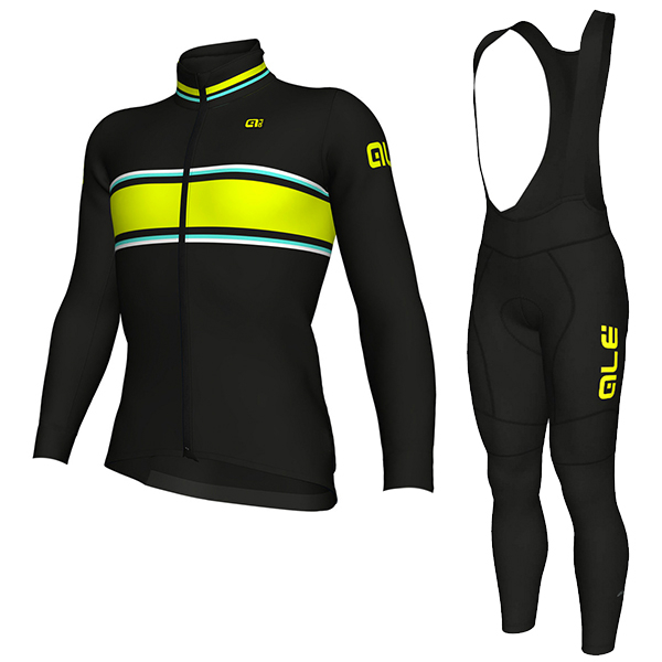 2018 Ale N1 Wielerkleding Set Wielershirt Lange Mouwen+Lange Fietsbroeken Bib