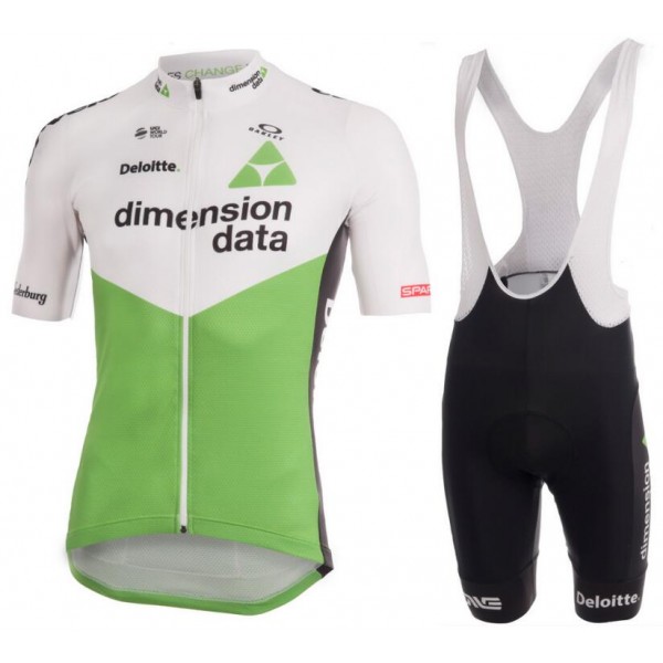 Dimension Data 2018 Performance Fietskleding Set Wielershirt Korte Mouw+Korte Fietsbroeken Bib