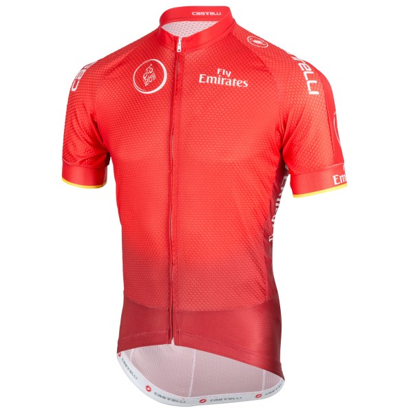 Dubai Tour 2018 Rood Wielershirt Korte Mouwen