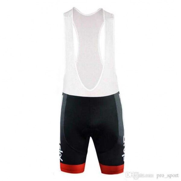 2016 SKY British Bib Fietsbroek Korte Wit Rood