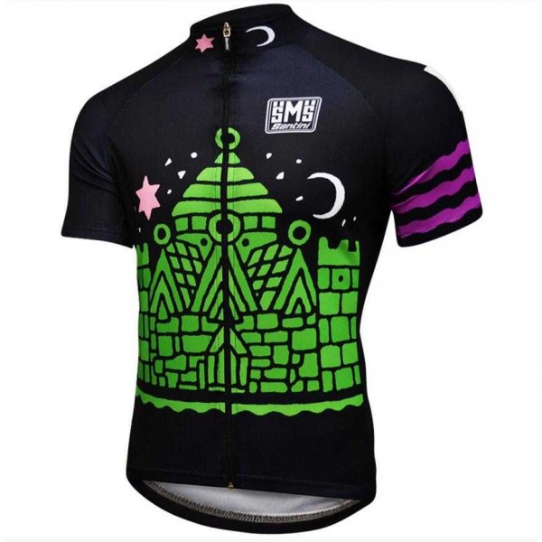 2016 Wielershirt Met Korte Mouwen Groen Zwart