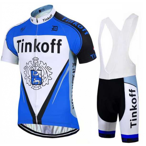 2017 Tinkoff Fietskleding Set Fietsshirt Met Korte Mouwen+Korte Koersbroek 01