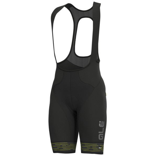 Ale Graphics PRR Match-Zwart Geel Korte Fietsbroeken Bib